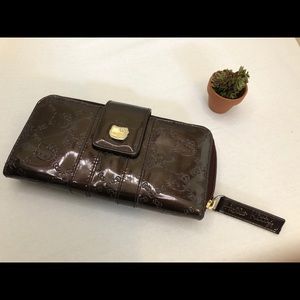 Authentic Hello Kitty Wallet, Brown and Gold